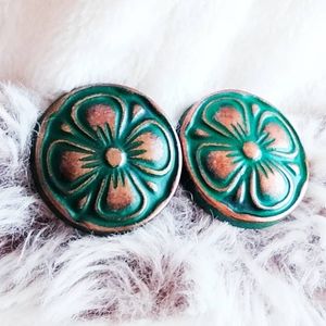 Upcycled vintage button earrings